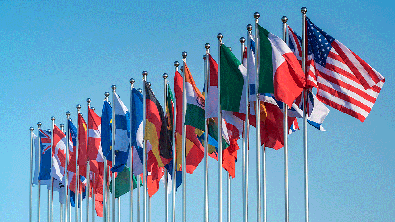 picture of flags of different countries